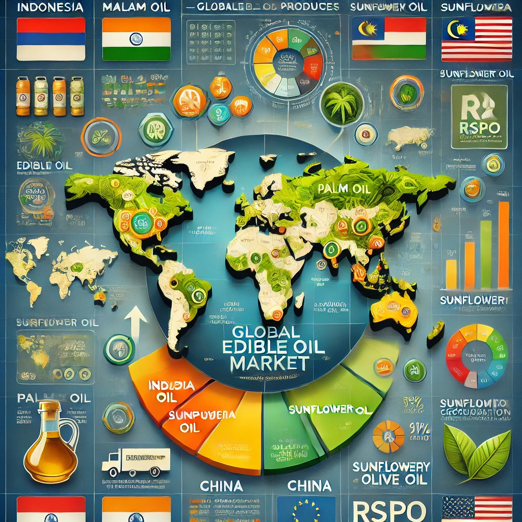 DALL·E 2024-12-11 18.49.25 - A professional and high-resolution infographic-style image of the global edible oil market with all text elements clearly readable. The central focus